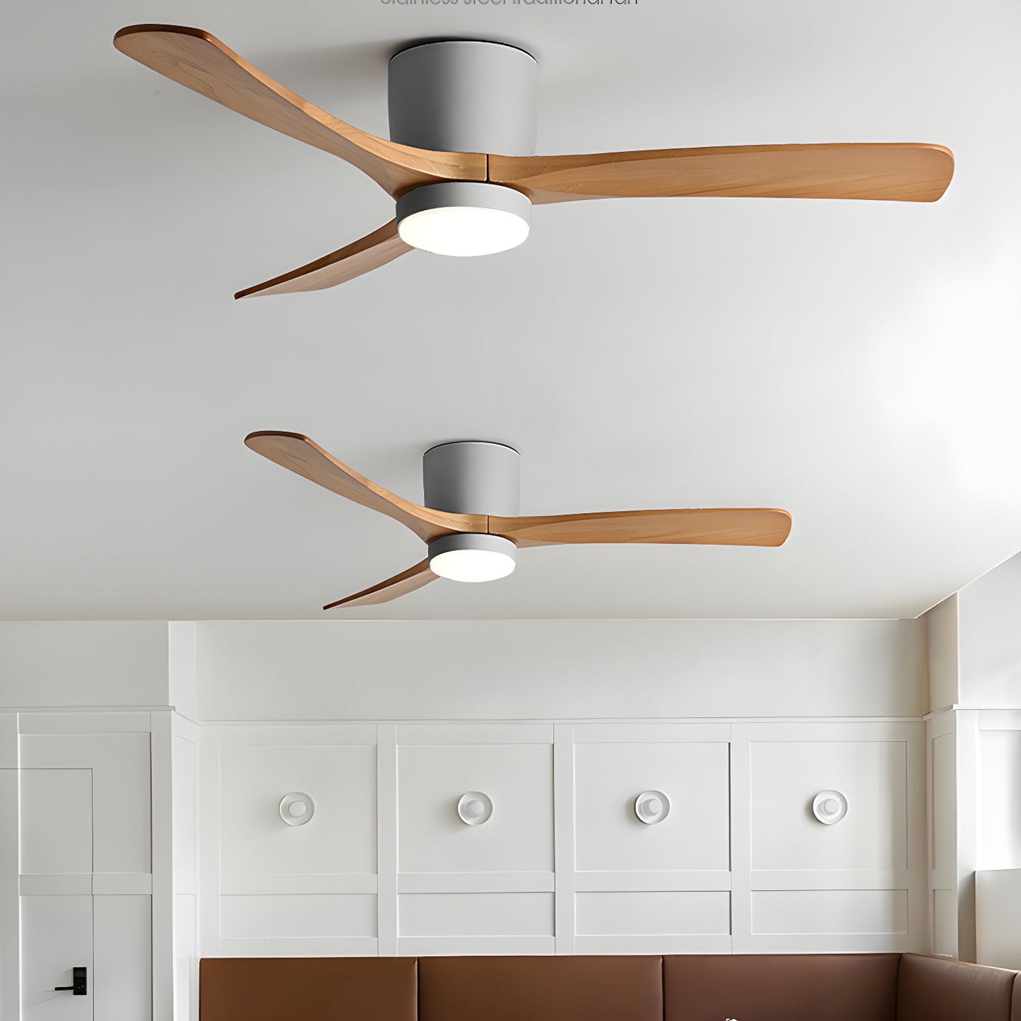 Nordic Houten Plafondventilator met LED Verlichting en Afstandsbediening - Stille Ventilator voor Binnen 8