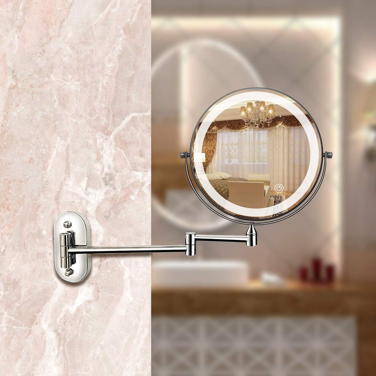 Make-up Spiegel Oplaadbaar met LED Verlichting en Vergroting – Dimbaar en Verstelbare Helderheid