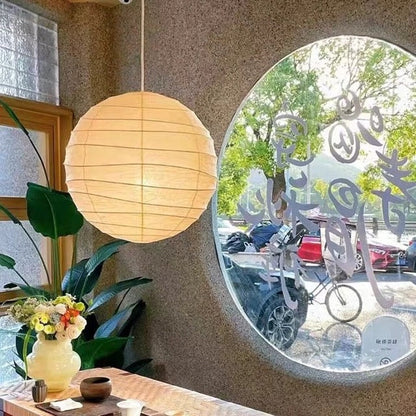 Papieren Hanglamp met LED E27 Fitting voor Woonkamer, Eetkamer en Slaapkamer - Diverse Maten 2