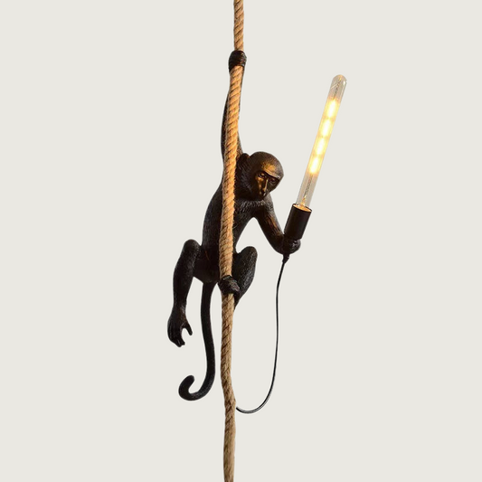 Plafondlamp Zwart met Henneptouw en Uniek Art Deco Ontwerp voor Slaapkamer 1