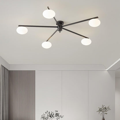 Plafondlamp met Minimalistisch Ontwerp en Ovale Glazen Bol voor Slaapkamer 2