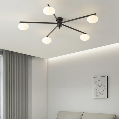 Plafondlamp met Minimalistisch Ontwerp en Ovale Glazen Bol voor Slaapkamer 4