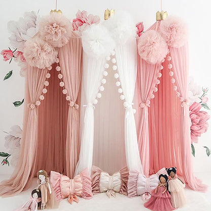 Prinsessen Bedgordijn - Magisch Kinderkamer Gordijn in 6 Kleuren, Katoen/Polyester 0