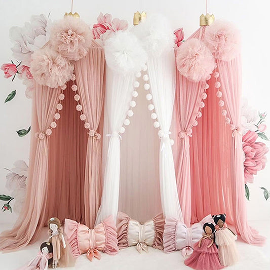 Prinsessen Bedgordijn - Magisch Kinderkamer Gordijn in 6 Kleuren, Katoen/Polyester 0
