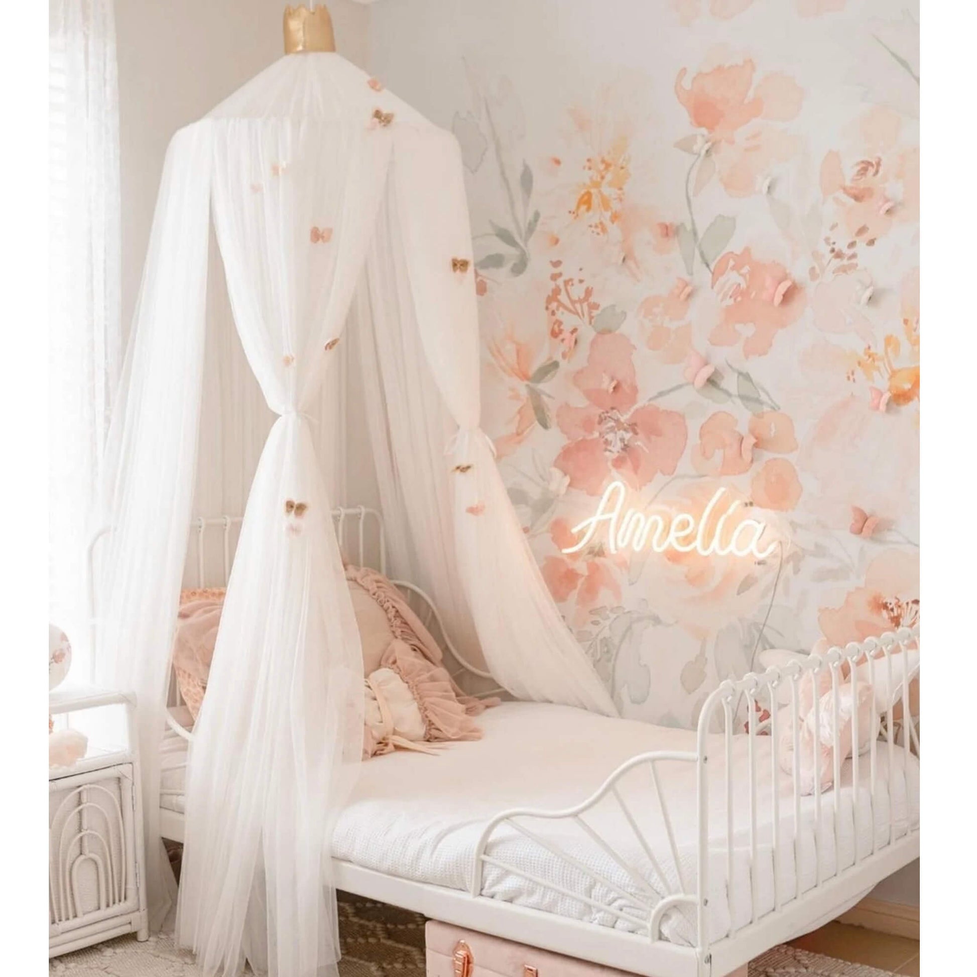 Prinsessen Bedgordijn - Magisch Kinderkamer Gordijn in 6 Kleuren, Katoen/Polyester 1