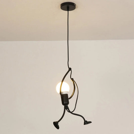 Retro Hanglamp in de Vorm van een Speelse Pop – Unieke Pendelverlichting voor Kinderkamer en Speelruimte 0
