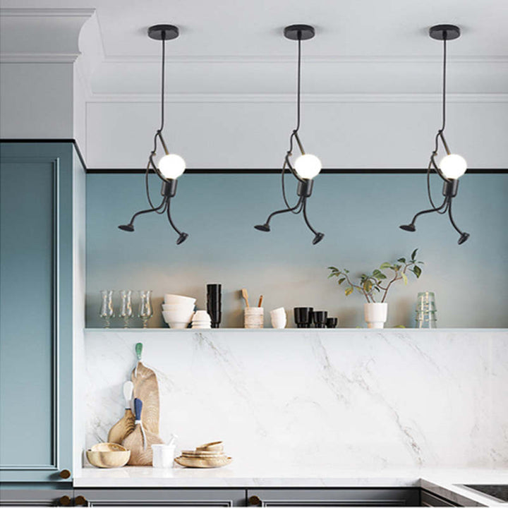 Hanglamp met Klimmend Mannetje - Modern en Creatief
