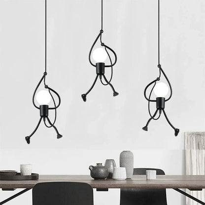 Retro Hanglamp in de Vorm van een Speelse Pop – Unieke Pendelverlichting voor Kinderkamer en Speelruimte 5