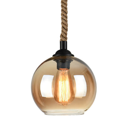 Retro Hanglamp met Glas Globe en Touw voor Woonkamer, Eettafel of Slaapkamer – Industrieel Design 9