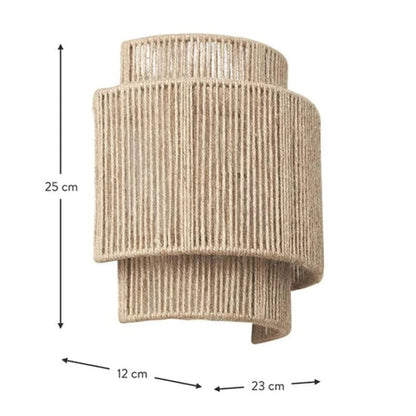 Retro Rieten Wandlamp van Handgeweven Bamboe voor Binnen – Natuurlijke Muurlamp voor Sfeervolle Verlichting 6