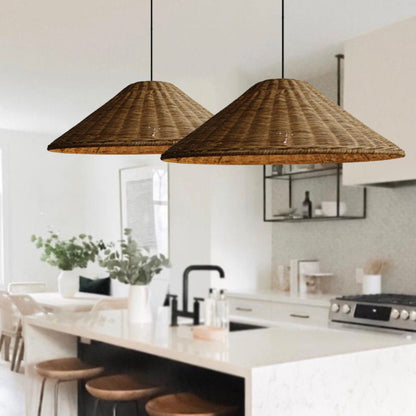 Rotan Hanglamp - Retro Geweven Rieten Hanglamp voor Woonkamer en Eetkamer - 40CM/50CM/60CM 4