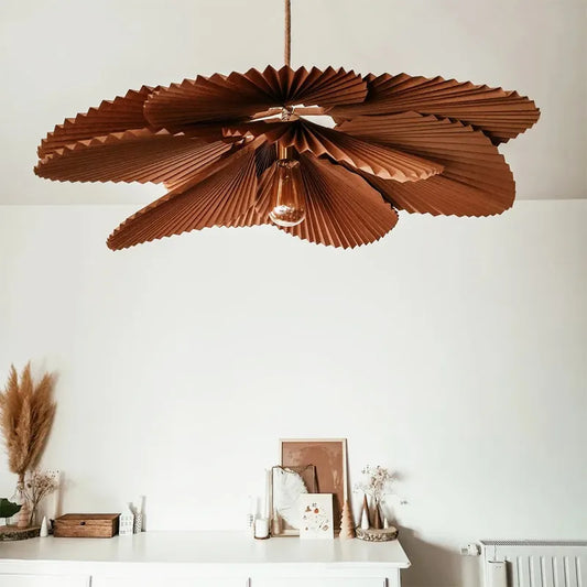 Art Deco Kroonluchter met Bloemmotief – Warm en Koud Licht, Hoogwaardige Papierconstructie Diameter 100cm