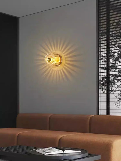 Scandinavische Bauhaus Wandlamp van Glas met Warm Witte LED Verlichting voor Binnengebruik