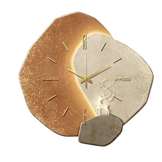 Moderne Wandklok van Natuurlijk Hout met Stil Mechanisme