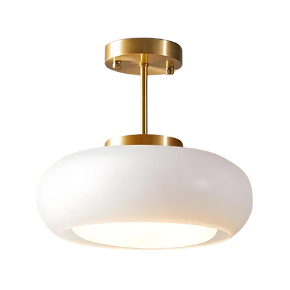 Scandinavische Hanglamp van Messing en Glas