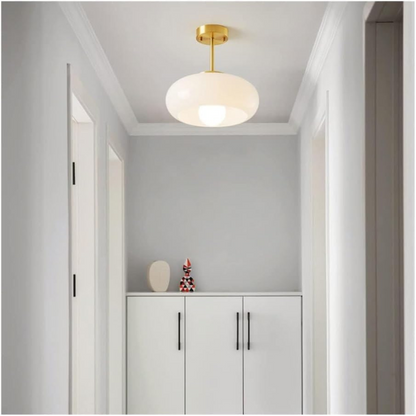 Scandinavische Hanglamp van Messing en Glas