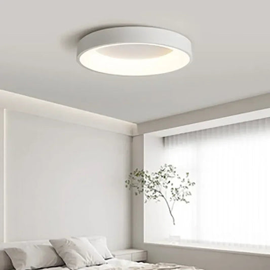 Scandinavische LED Plafondlamp - Ronde Plafonniere voor Slaapkamer en Woonkamer - Zwart 30 cm 0