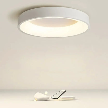 Scandinavische LED Plafondlamp - Ronde Plafonniere voor Slaapkamer en Woonkamer - Zwart 30 cm 1