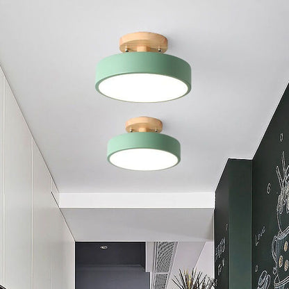 Scandinavische Ronde LED Plafondlamp - Semi-Flush Mount Plafonniere voor Slaapkamer en Woonkamer 1