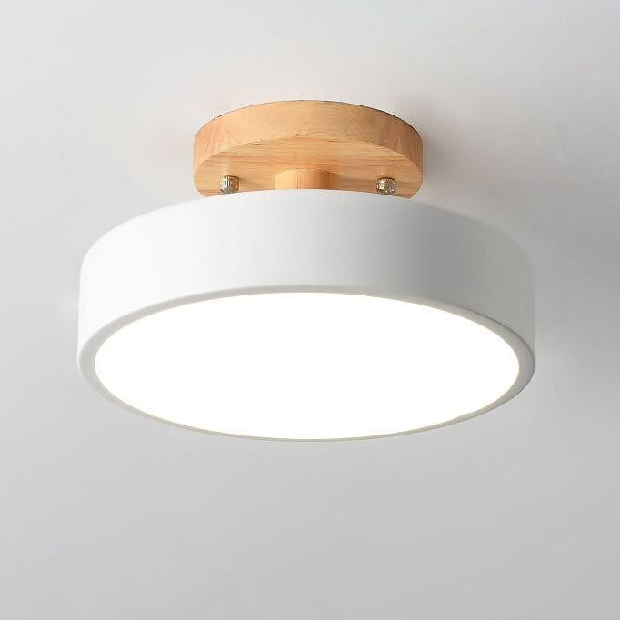 Scandinavische Ronde LED Plafondlamp - Semi-Flush Mount Plafonniere voor Slaapkamer en Woonkamer 10