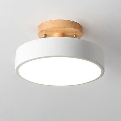 Scandinavische Ronde LED Plafondlamp - Semi-Flush Mount Plafonniere voor Slaapkamer en Woonkamer 10