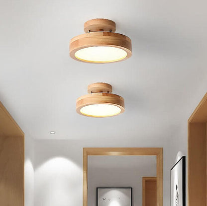 Scandinavische Ronde LED Plafondlamp - Semi-Flush Mount Plafonniere voor Slaapkamer en Woonkamer 3