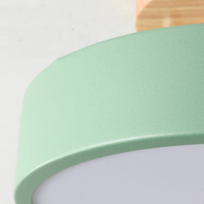 Scandinavische Ronde LED Plafondlamp - Semi-Flush Mount Plafonniere voor Slaapkamer en Woonkamer 4