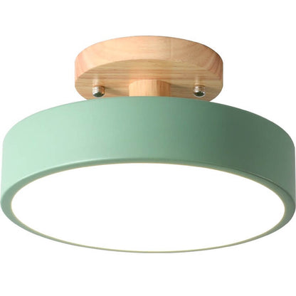 Scandinavische Ronde LED Plafondlamp - Semi-Flush Mount Plafonniere voor Slaapkamer en Woonkamer 6