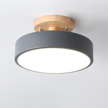 Scandinavische Ronde LED Plafondlamp - Semi-Flush Mount Plafonniere voor Slaapkamer en Woonkamer 9