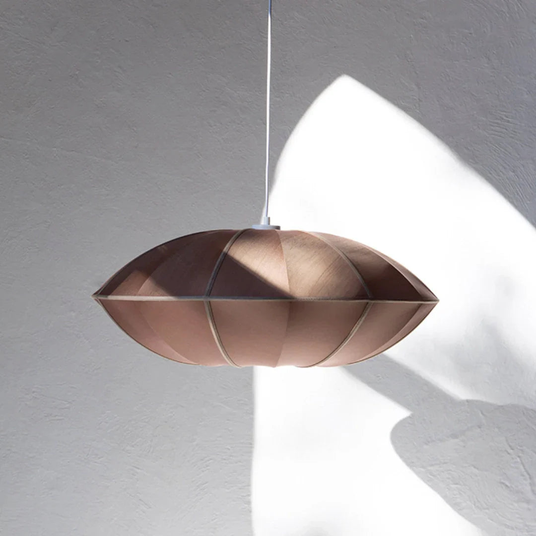 Elegante Hanglamp van Zijde - Luxe Verlichting Bruin