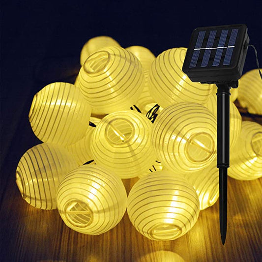 Solar Led-Lantaren Buiten Lichtslang met Schemersensor Warm Wit