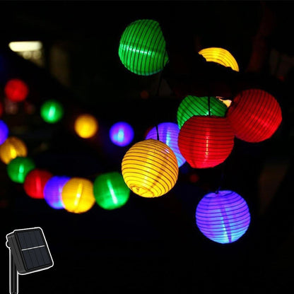Solar Led-Lantaren Buiten Lichtslang met Schemersensor RGB