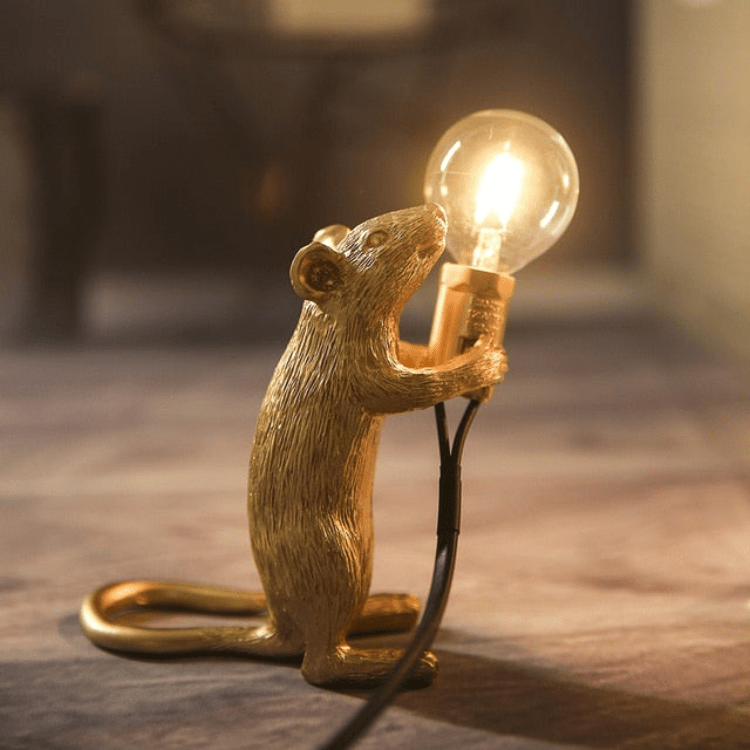 Speelse Tafellamp in Uniek Muisontwerp – Creatieve Verlichting voor Tafel of Kast