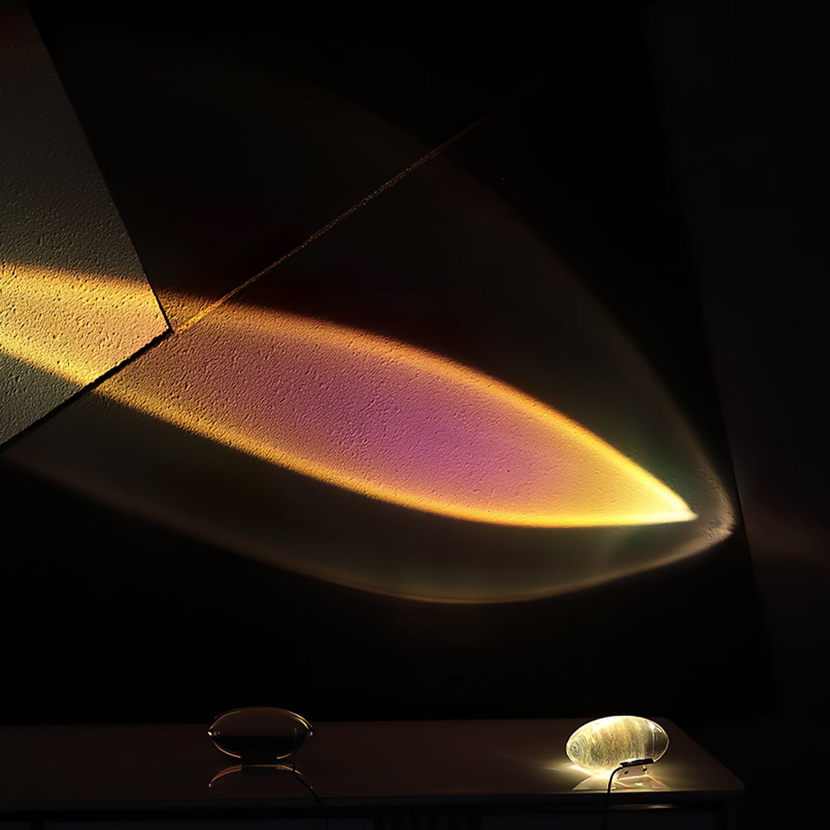 Tafellamp Modern Design met Geïntegreerde LED voor Sfeervolle Verlichting Dia 16cm x H 8cm Blauw Paars licht