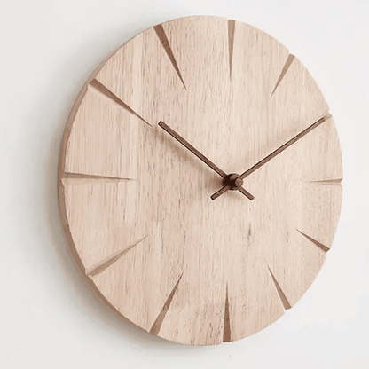 Tijdloze Houten Wandklok - Minimalistische Slingerklok van Massief Hout voor Binnengebruik 1