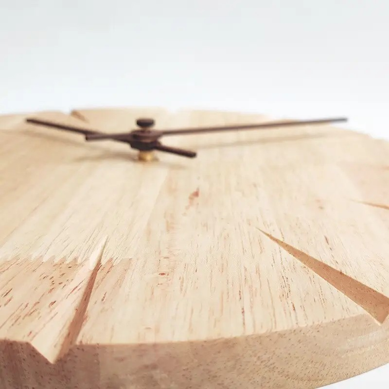 Minimalistische Ronde Wandklok van Hout