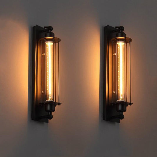 Vintage Wandlamp Zwart met LED Filament – Industrieel Design voor Binnengebruik 0