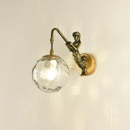 Vintage Zeemeermin Wandlamp Zwart en Goud – Unieke Muurlamp voor Binnengebruik 3