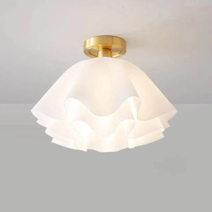 Vintage Witte Plafondlamp met Bloemenontwerp