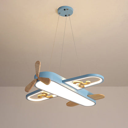 Vliegtuigvormige LED Hanglamp voor Kinderkamer met Afstandsbediening – Dimbare Kroonluchter 0