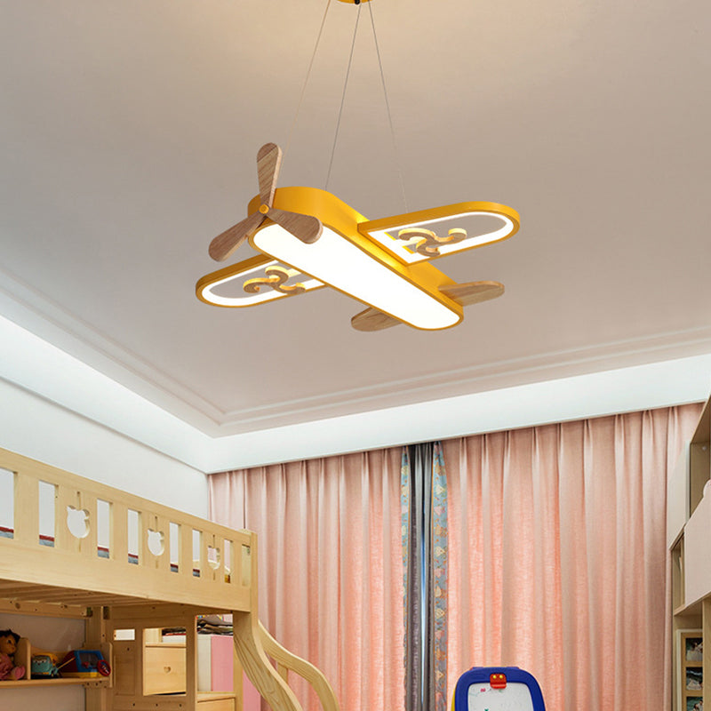 Vliegtuigvormige LED Hanglamp voor Kinderkamer met Afstandsbediening – Dimbare Kroonluchter 1