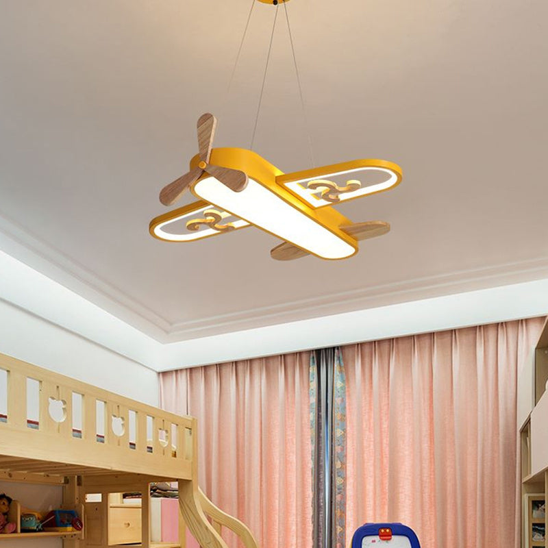 Vliegtuigvormige LED Hanglamp voor Kinderkamer met Afstandsbediening – Dimbare Kroonluchter 3