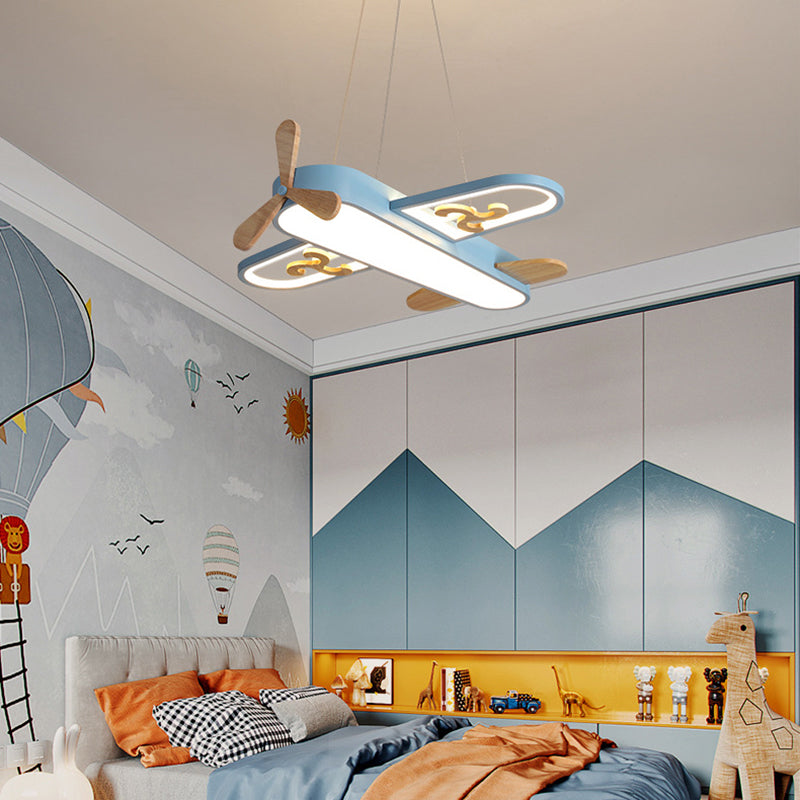 Vliegtuigvormige LED Hanglamp voor Kinderkamer met Afstandsbediening – Dimbare Kroonluchter 6