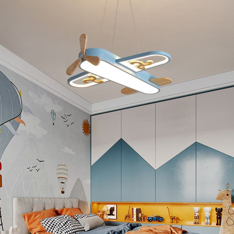 Vliegtuigvormige LED Hanglamp voor Kinderkamer met Afstandsbediening – Dimbare Kroonluchter 7