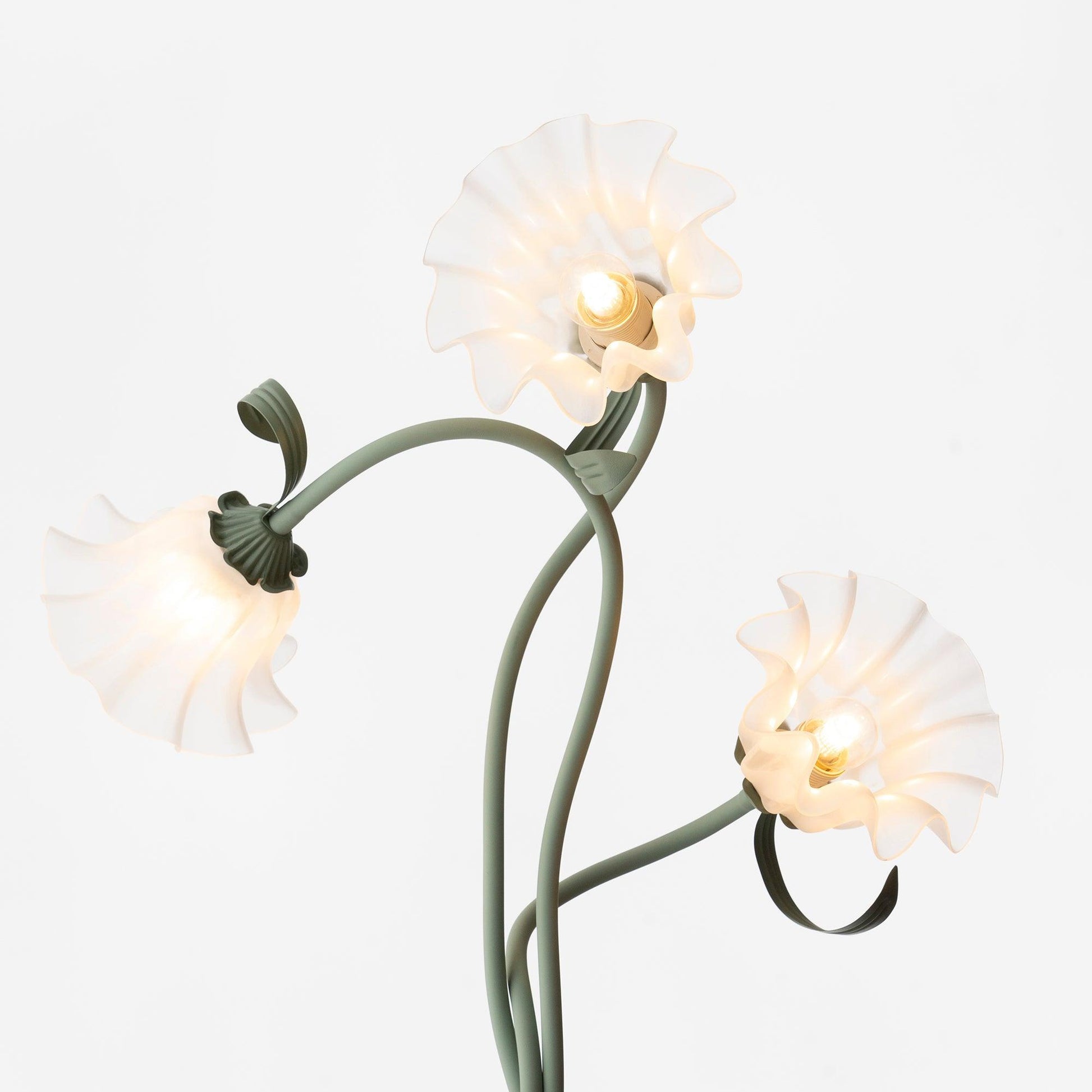 Vloerlamp Calla Bloemen - Matte Groene Staande Lamp met Witte Bloemen voor Woonkamer Decoratie 8