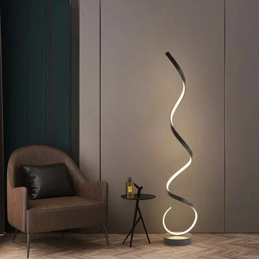 LED Spiraal Vloerlamp Dimbaar Zwart