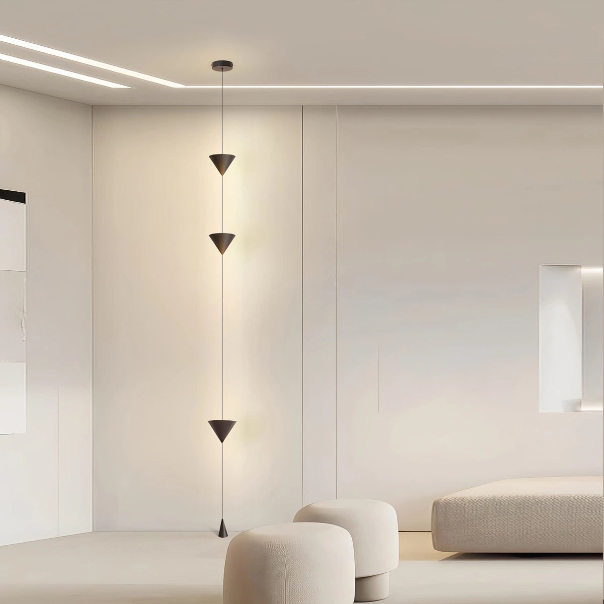 Vloerlamp tot Plafond met Conische Kap Verstelbaar Kabelontwerp Modern