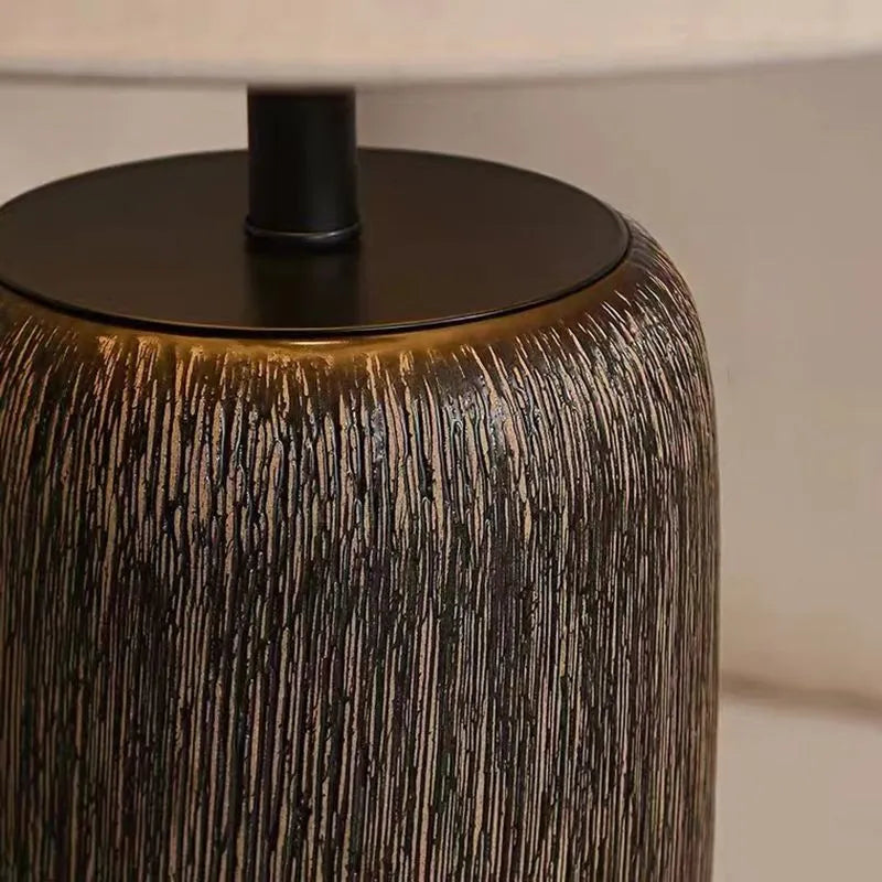 Vloerlamp met Organische Vorm van Hout en Linnen Japandi Stijl