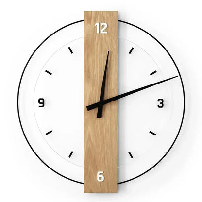 Wandklok met Minimalistisch Design en Houten Afwerking 2