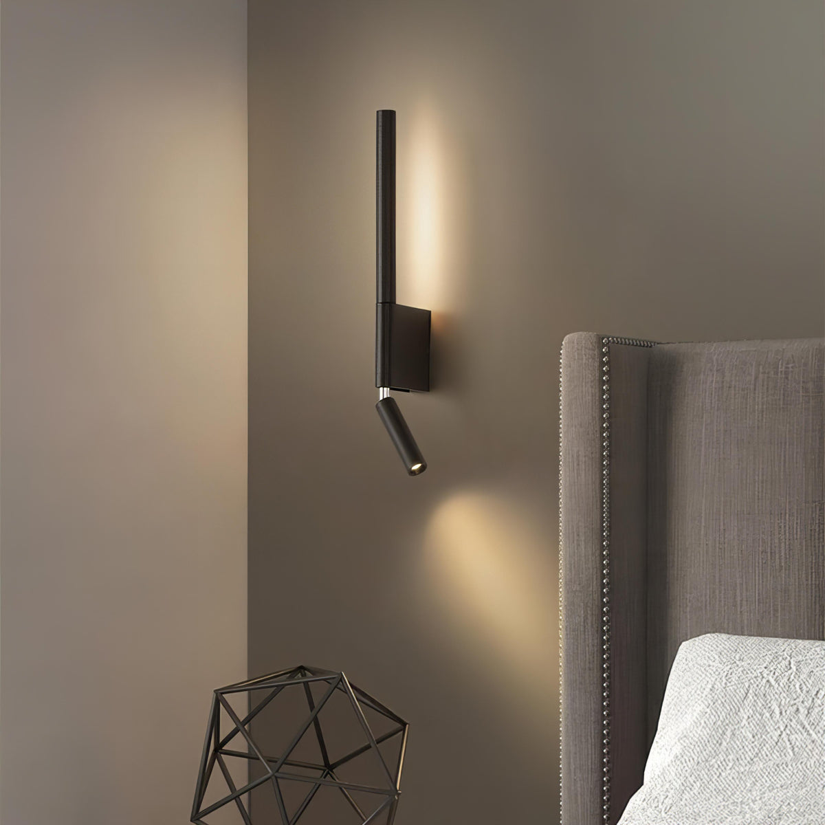 Moderne Slaapkamer Wandlamp met Draaibare Arm Zwart